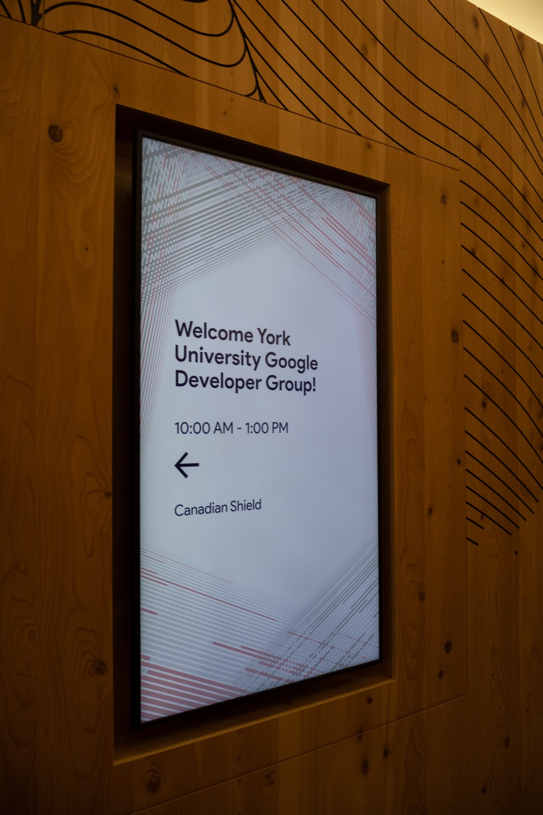 Welcome sign at Google Toronto HQ