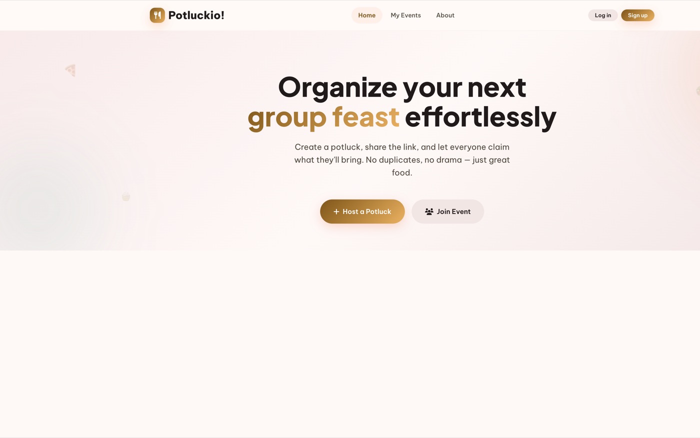 Potluckio meal-planning app